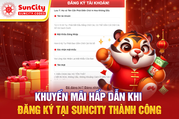 Khuyến mãi hấp dẫn khi đăng ký tại SUNCITY thành công